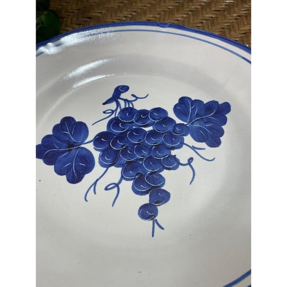 Vietri Italian PV Pottery Blue Grapes UVA Salad Plate 8" - Picture 2 of 7